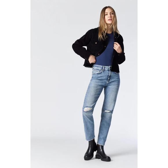 Mavi Jeans Soho Ankle Girlfriend Jeans (LT Ripped Recycle Blue) - Picture 1 of 12